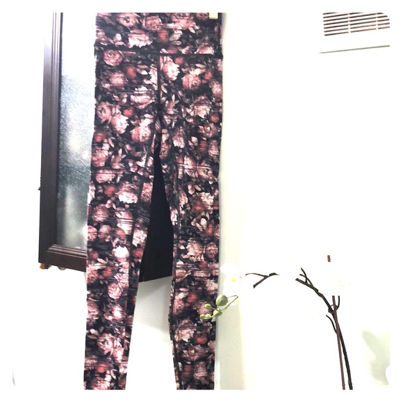 Pink floral lululemon leggings. - Picture 1 of 5